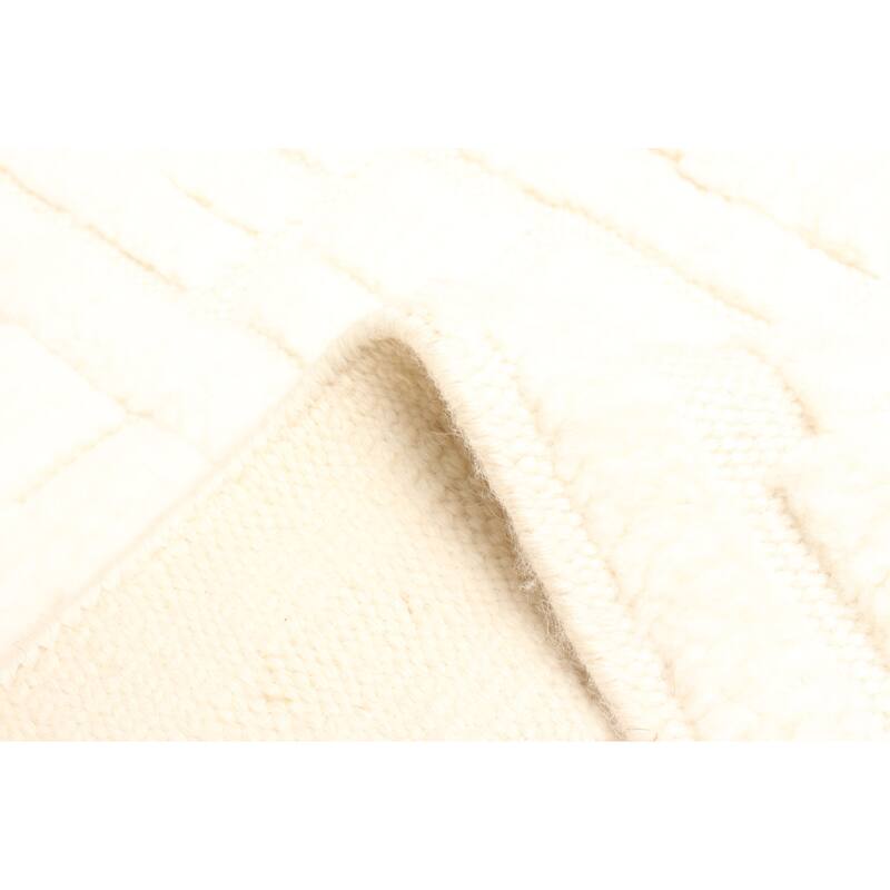 ECARPETGALLERY Hand-knotted Tangier Cream Wool Rug - 4'11 x 7'9