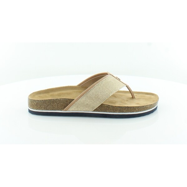 tommy hilfiger gold flip flops