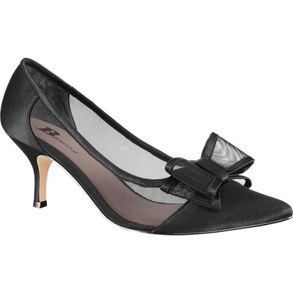 nina black satin pumps