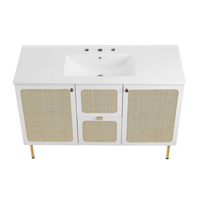 Chaucer 18"/24"/30"/36"/48"Single Basin/48" White Basin Bathroom Vanity