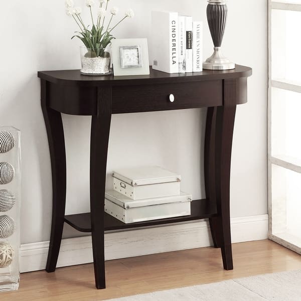 slide 2 of 7, Convenience Concepts Newport 1 Drawer Console Table with Shelf Espresso