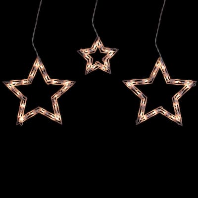 Star Christmas Lights - Clear - 9' White Wire - 6ct