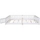 preview thumbnail 19 of 34, Queen size Floor Platform Bed with Fence Guardrails and Door