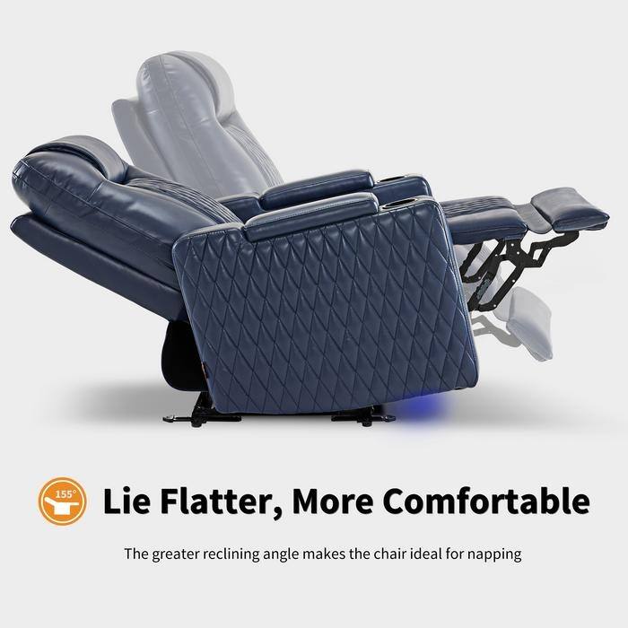 MCombo Power Recliner Chair with Adjustable Headrest, USB & Type C Port, LED Light HTS401