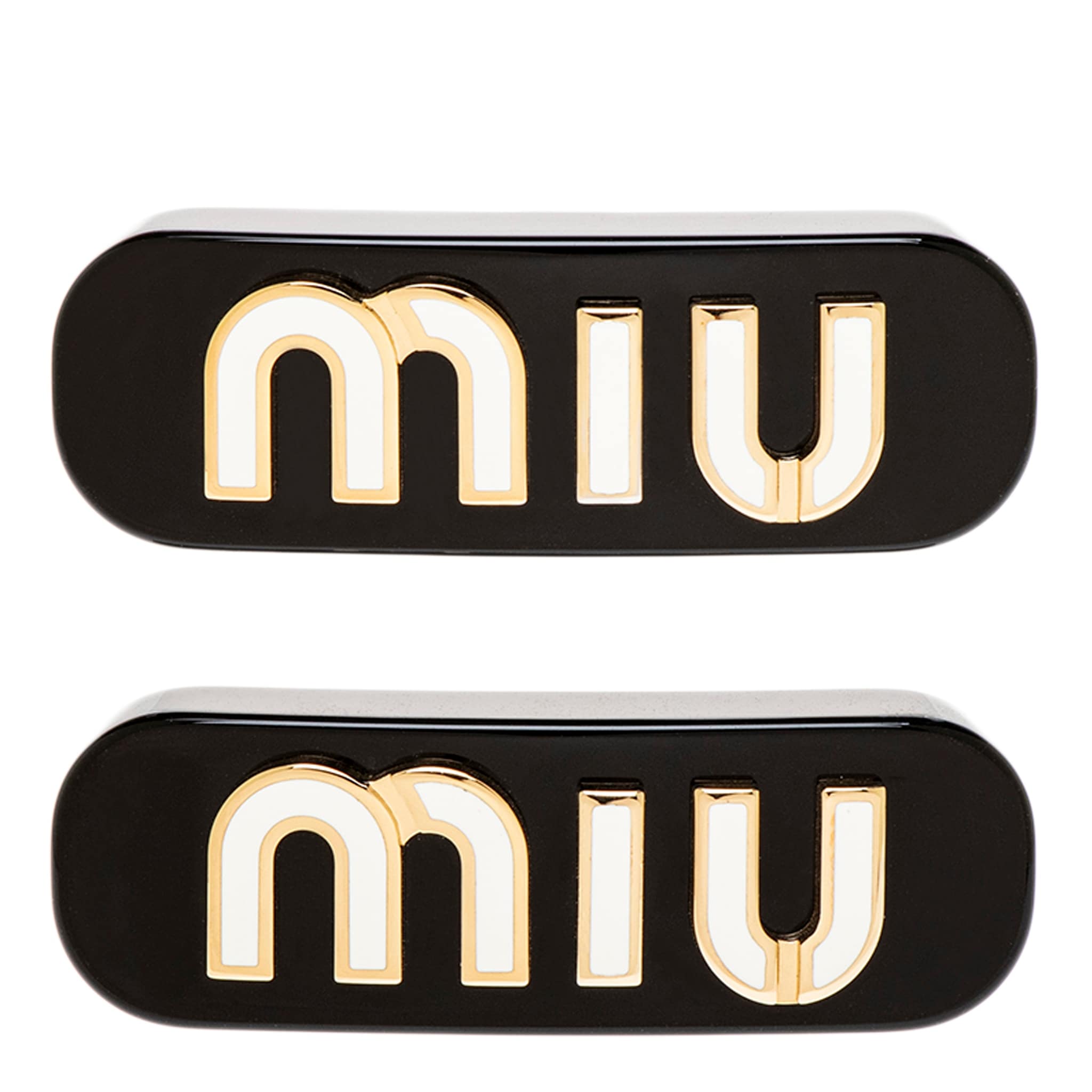 Miu Miu Plexiglass and Metal Hair Clips, Set of 2 - Overstock