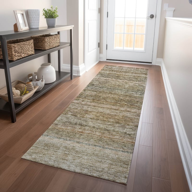 Machine Washable Indoor/ Outdoor Ombre Solid Chantille Rug - Copper - 2'3" x 7'6"