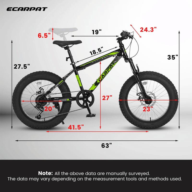 20-Inch Mountain Bike for Kids & Teenagers - High Carbon Steel Frame