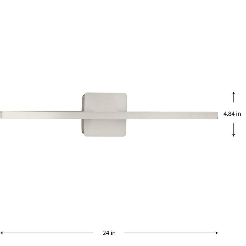 Phase 5 Collection 24 in. Brushed Nickel Slim Modern 3CCT Integrated LED Linear Vanity Light - 24 in x 3.78 in x 4.84 in