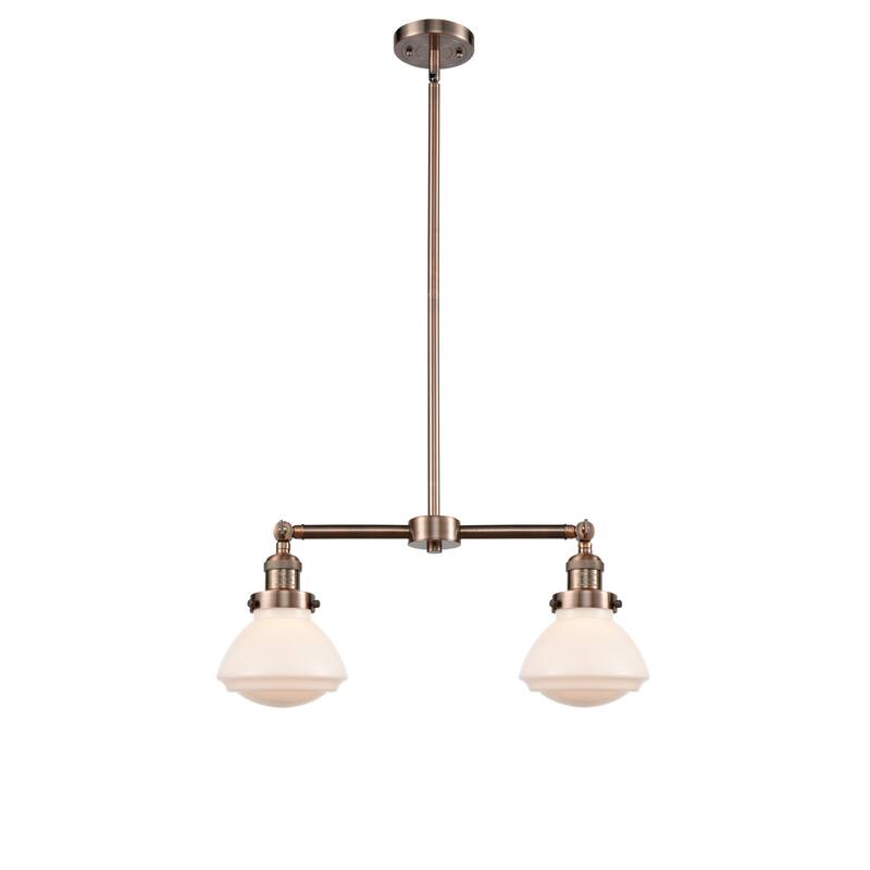 Innovations Lighting Olean 2 Light 22" Wide Chandelier - Antique Copper / Matte White