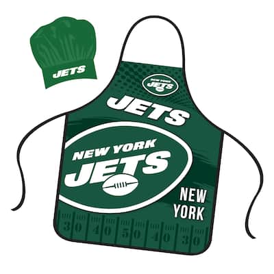 NFL Apron & Chef Hat Set, with Large Team Logo - New York Jets - 31" x 25"