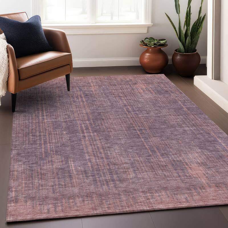 Premium Washable Super Soft Transitional Stripes Mayfield Rug - Mauve - 5' x 7' 6" - Rectangle