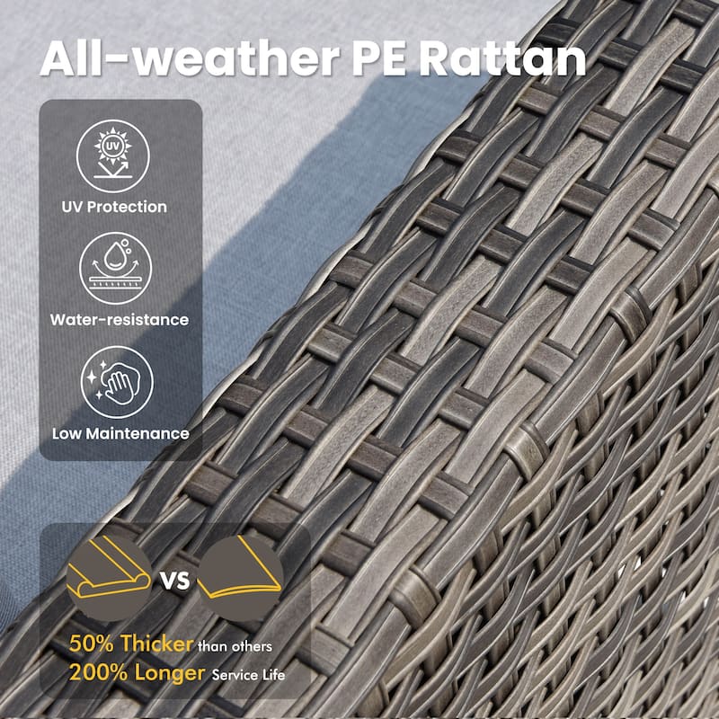 XIZZI 7-Piece Outdoor Wicker Sectional Set with Coffee Table