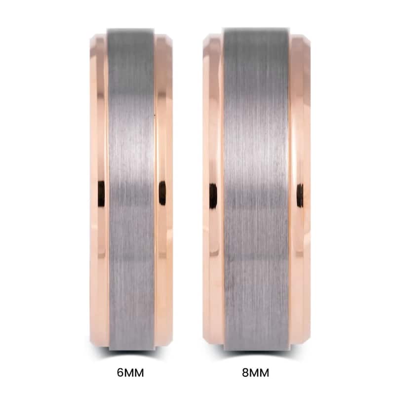 Manly Bands THE GENTLEMAN Tungsten Rose Gold Plated 6mm Satin Band