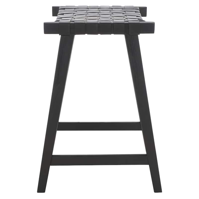 SAFAVIEH Didy 27-inch Woven Leather Rectangle Counter Stool - 19" W x 19" D x 27" H - 19Wx19Dx27H