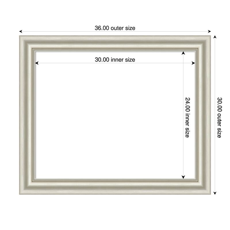 Sophia Framed Dry Erase Magnetic Board - 36 x 30 in - Sophia Silver