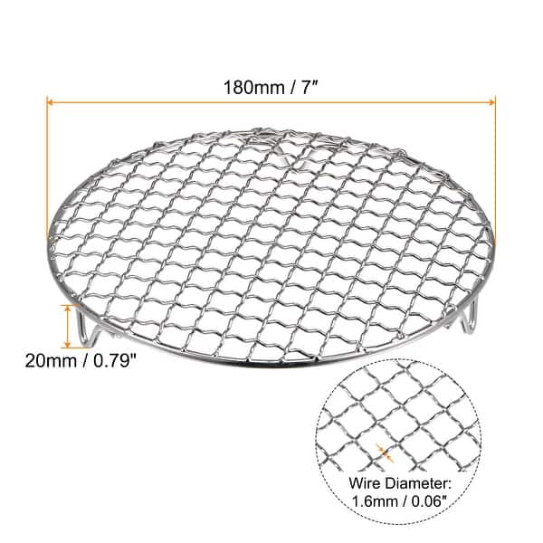 Round Cooking Rack 7-inch Stainless Steel Cross Wire Barbecue Grill ...