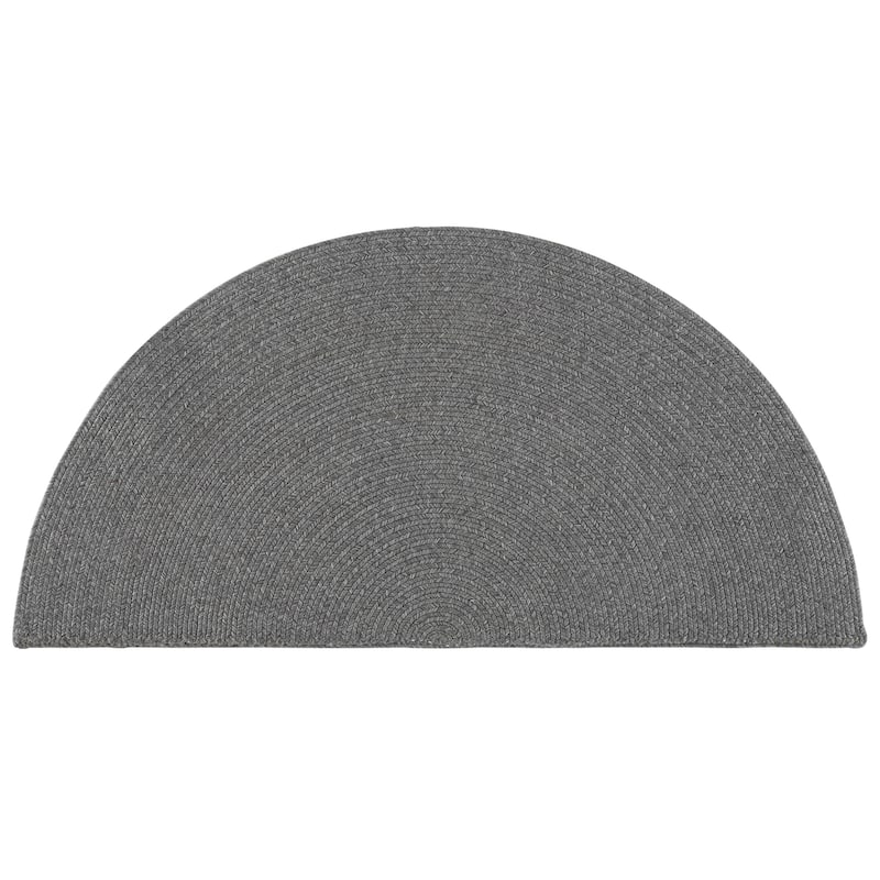 SAFAVIEH Handmade Braided Shabana Casual Lavada Rug - 2' x 4' Half-Moon - Dark Grey