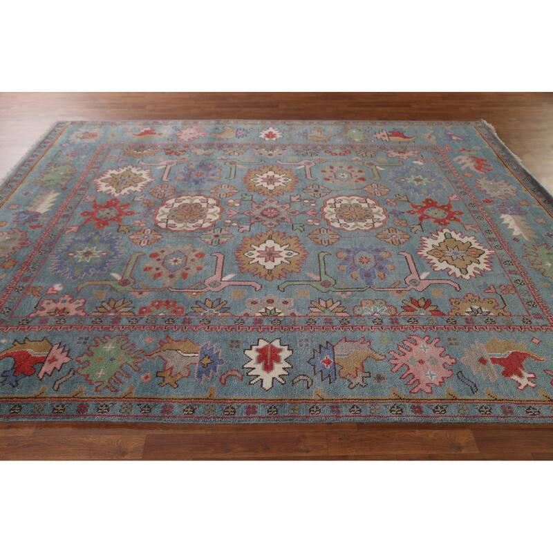 All-Over Oushak Oriental Area Rug Hand-Knotted Wool Carpet - 8'2"x 9'10"