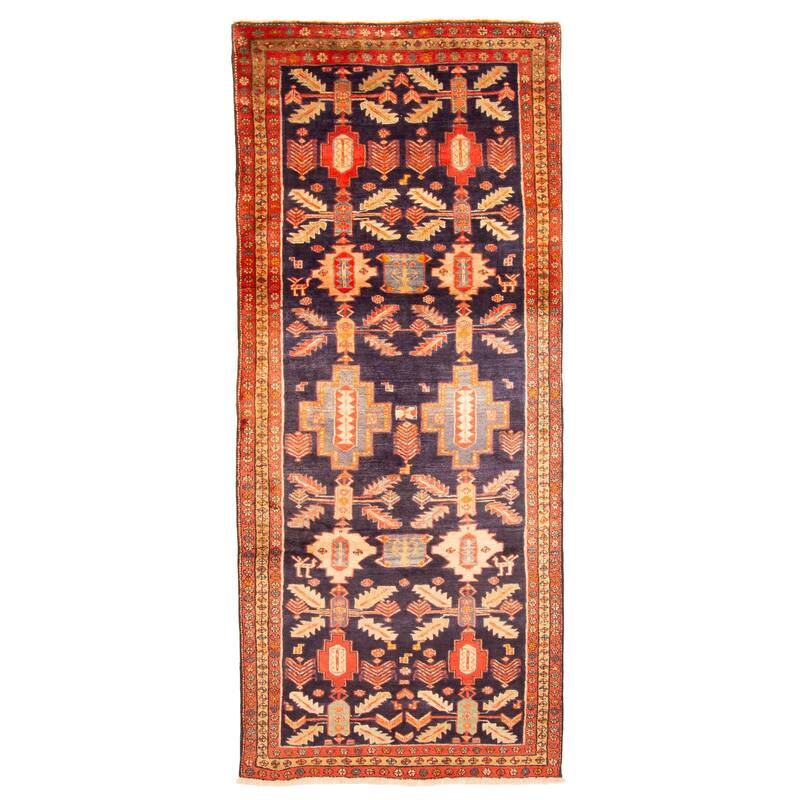 ECARPETGALLERY Hand-knotted Konya Anatolian Navy Wool Rug - 4'6 x 7'5
