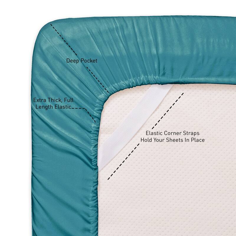 Sweet Home Collection 18"-24" Extra Deep Pocket, Double Brushed Microfiber Sheet Set