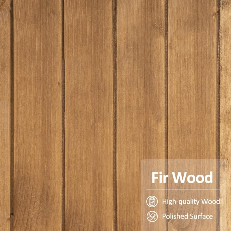 MCombo 63 inch Tall Outdoor Storage Tool Cabinet Shed with Lock for Yard (34.3" L x 18.3" W x 63" H), Wooden 0870