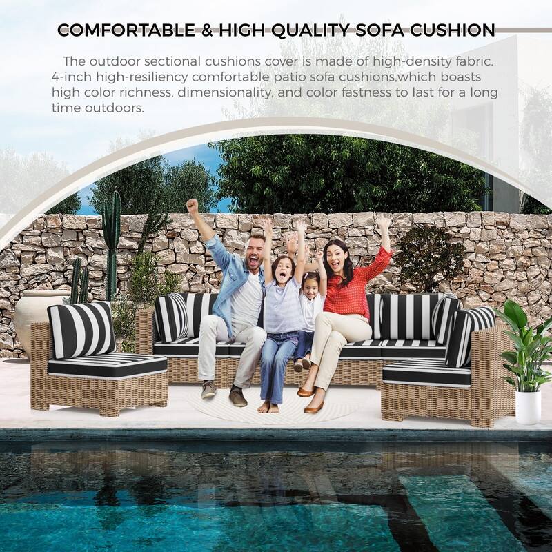 14 Piece Outdoor Furniture Replacement Cushions,Patio Seat Cushions
