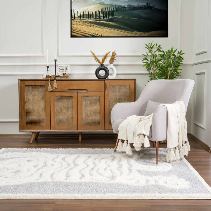 Tilos Tiger Pattern Shag Area Rug