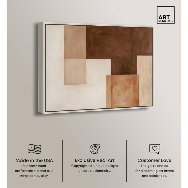 Cream and Brown Panels II Canvas by Art Remedy