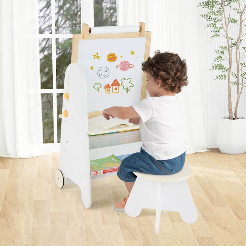 Costway 4-in-1 Kids Art Easel with Stool with Magnetic Whiteboard - See Details