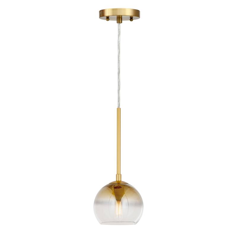 Callisto 1-Light Pendant with Soft Gold Ombre Globe Glass Shade - Soft Gold - Soft Gold