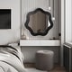preview thumbnail 1 of 11, Glitzhome 33.5"D Modern Black Tripled Wood Frame Wavy Wall Mirror