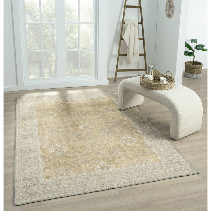 Legacy Imperial Traditional Bordered Washable Area Rug - 2' x 3' - Gold - Rectangle