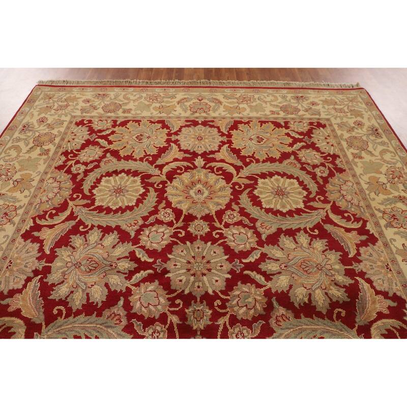 All-Over Floral Agra Oriental Area Rug Handmade Wool Carpet - 8'0" x 10'0"