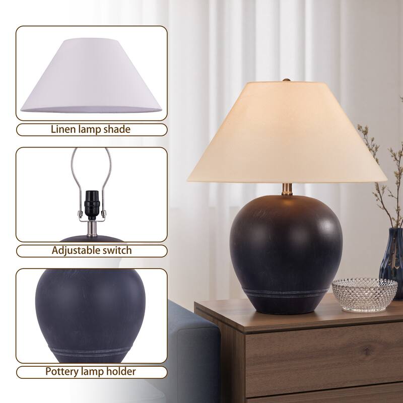 Global Accent Ceramic Table Lamp with Linen Shade
