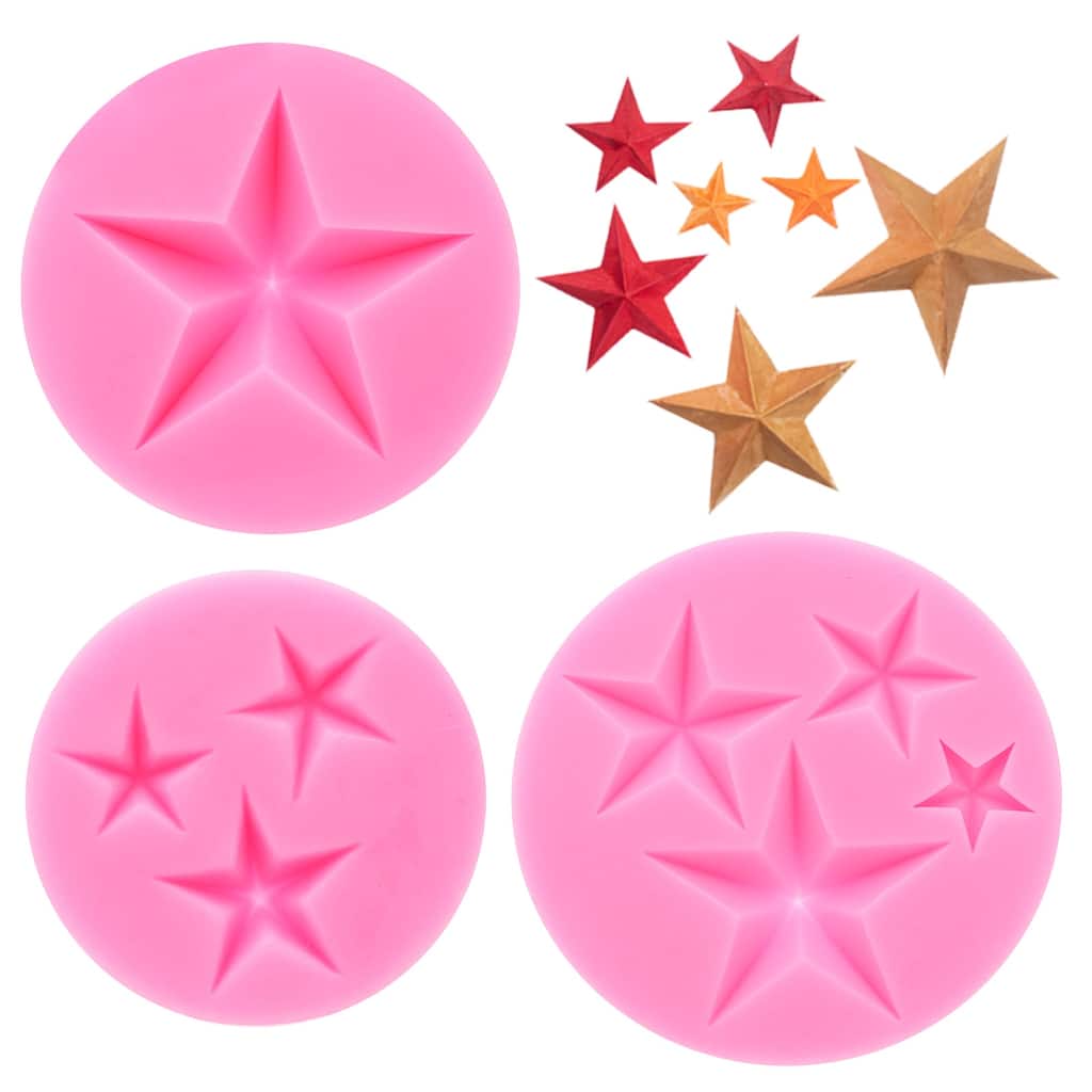 Star Fondant Clay Molds, 1 Pcs Silicone Miniature Clay Molds