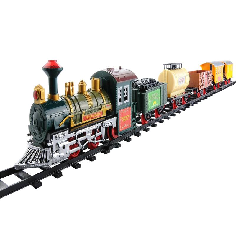 18-Piece Lighted and Animated Continental Express Train Set with Sound - 8"