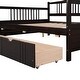 preview thumbnail 16 of 25, Full Size Solid Wood Frame Daybed Wood Bed with Two Drawers and Three Sides Rails,Easy Assemble