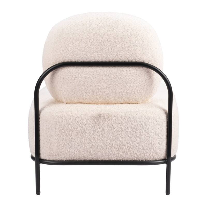 HomeRoots 27" White And Black Sherpa And Upholstered Side Chair - 27' X '30.7' X '29