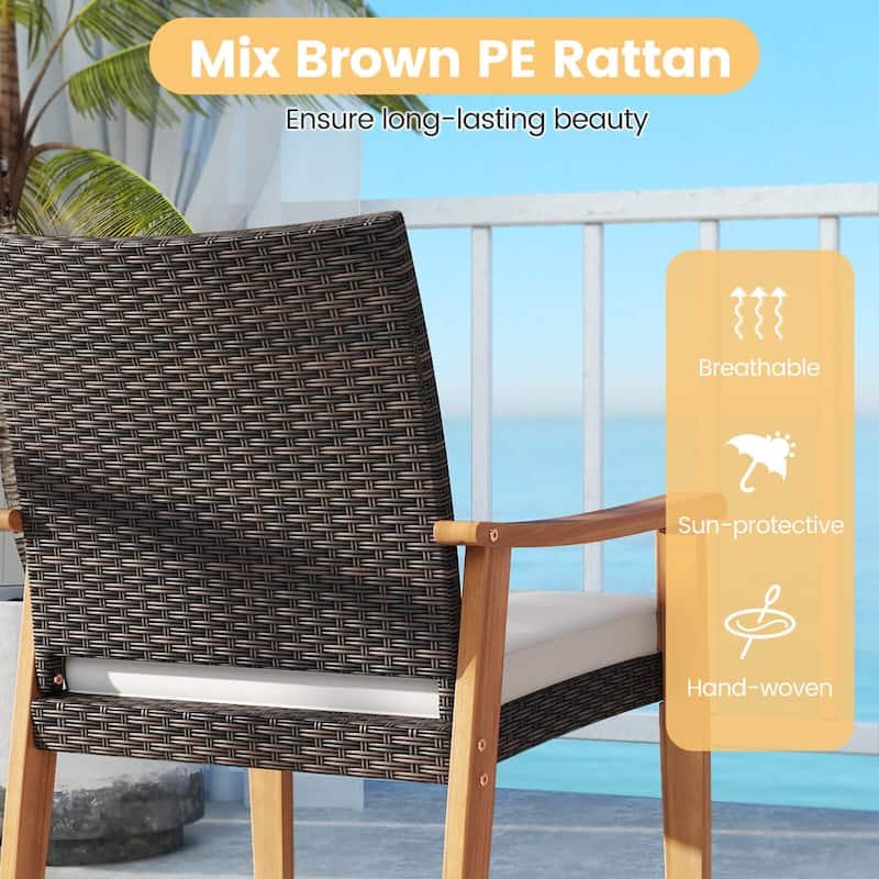 Costway 3 PCS Patio PE Wicker Furniture Set with Coffee Table and - See Details