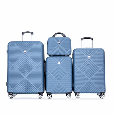 Carry On Luggage Set 4 Piece, High Quality ABS Lightweight Suitcase with Adjustable Pull Rod and Aircraft Wheel, for Women Men