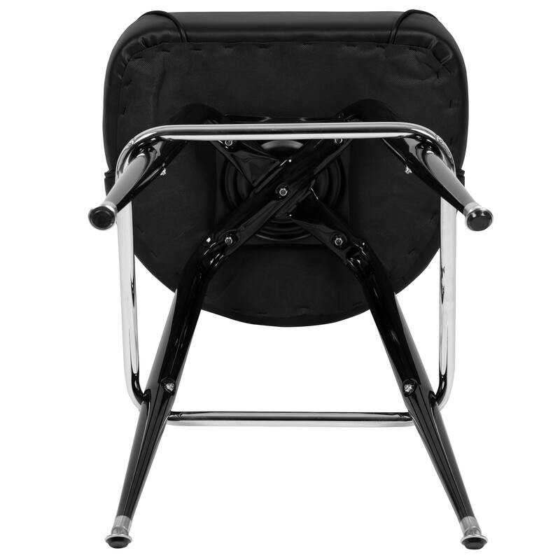 Metal Barstool with Swivel Vinyl Upholstered Bucket Seat and Footrest - 18.5"D x 18.5"W x 42.5"H