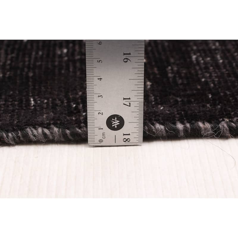 ECARPETGALLERY Hand-knotted Color Transition Black Wool Rug - 6'11 x 9'7