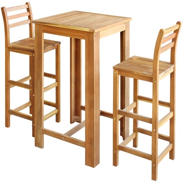 Shop vidaXL Bar Table and Chair Set 3 Pieces Solid Acacia ... (600 x 600 Pixel)