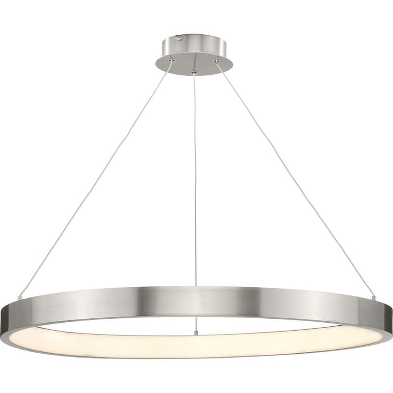 Inverse LED Collection Modern Brushed Nickel Pendant - 30 in x 30 in x 2.4 in - 30 in x 30 in x 2.4 in