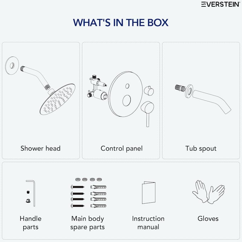 6" Dual-Function Tub and Shower Faucet Set, Modern Tub And Shower Trim Kit Valve Included
