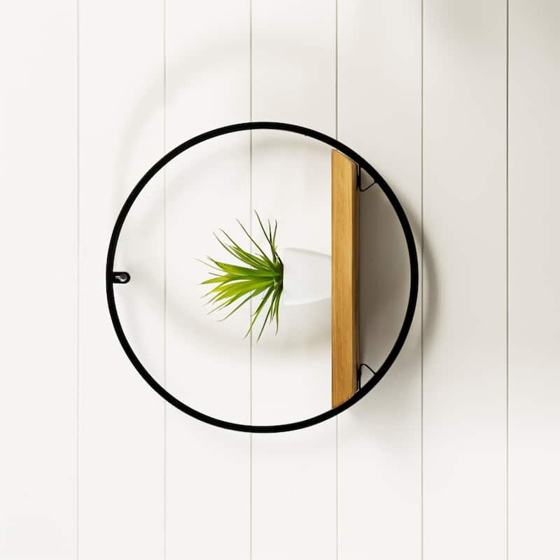 Rustic Circular Shelf - 17.5" - Brown and Black