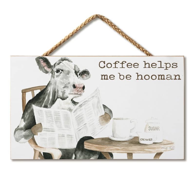 Hooman Hanging Wood Sign 9.5" x 5.75" Made in the USA - Multi - Multi