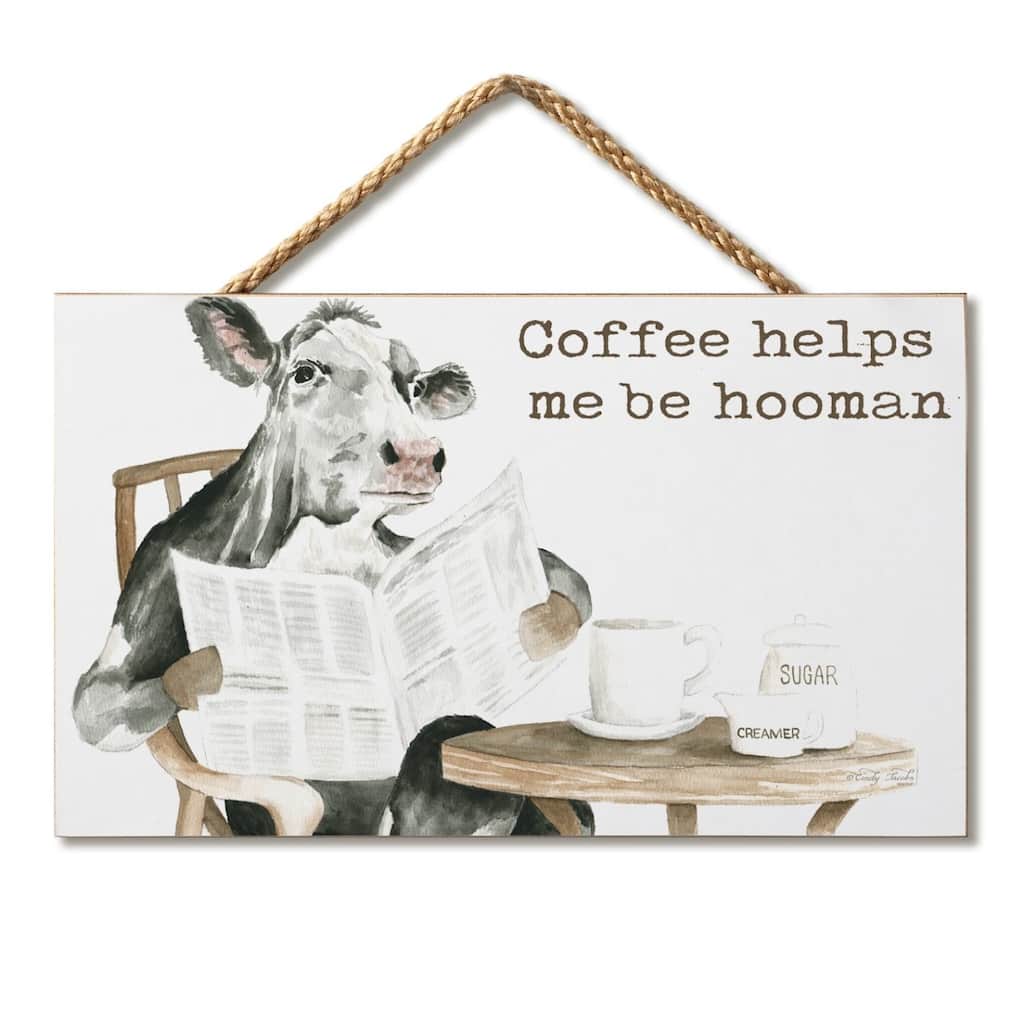 Hooman Hanging Wood Sign 9.5" x 5.75" Made in the USA - Multi
