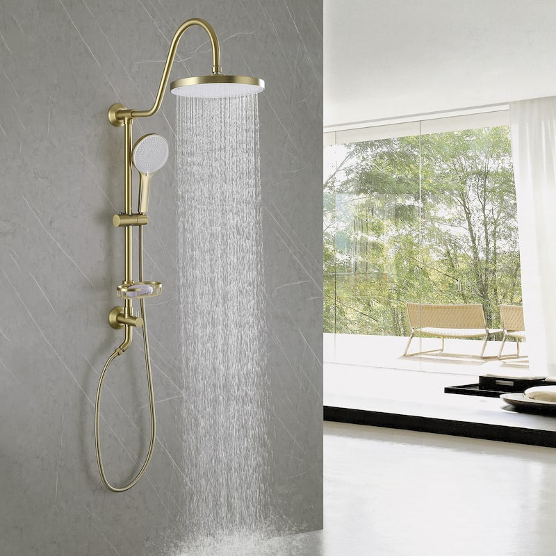 Wall-mounted complete shower system with soap dish (not including the rough-in valve)