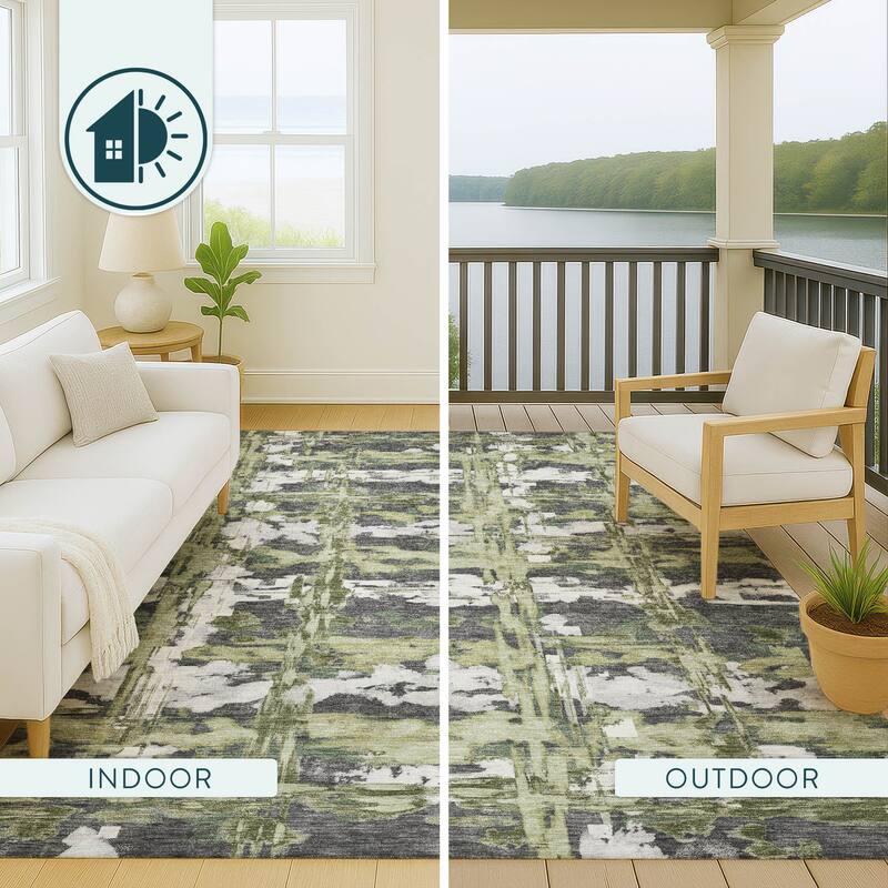 Machine Washable Indoor/ Outdoor Casual Fowler Chantille Rug